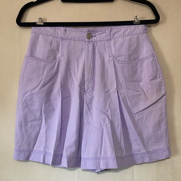ESPRIT women's 25 vintage retro lavender purple pleated front mom shorts EUC - Picture 3 of 7